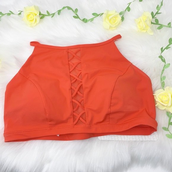 Lululemon shoreline swim bikini top red orange 10 - Picture 2 of 6
